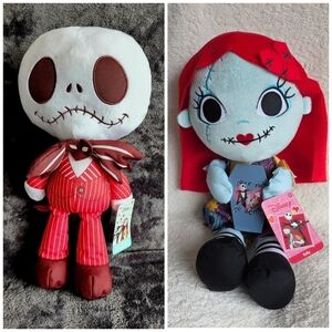 New Halloween Disney Nightmare Before Christmas Sally & Jack 16" Plush Dolls